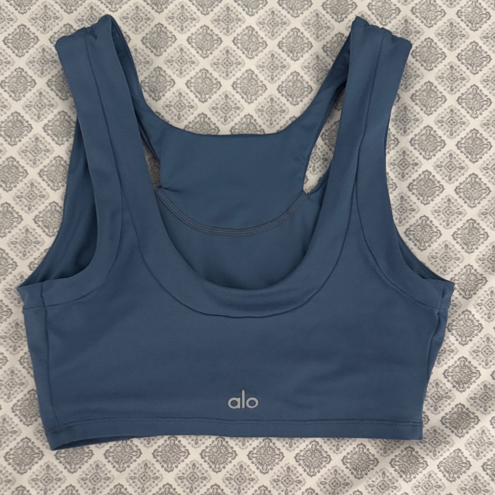 ALO Yoga Steel Blue Sports Bra